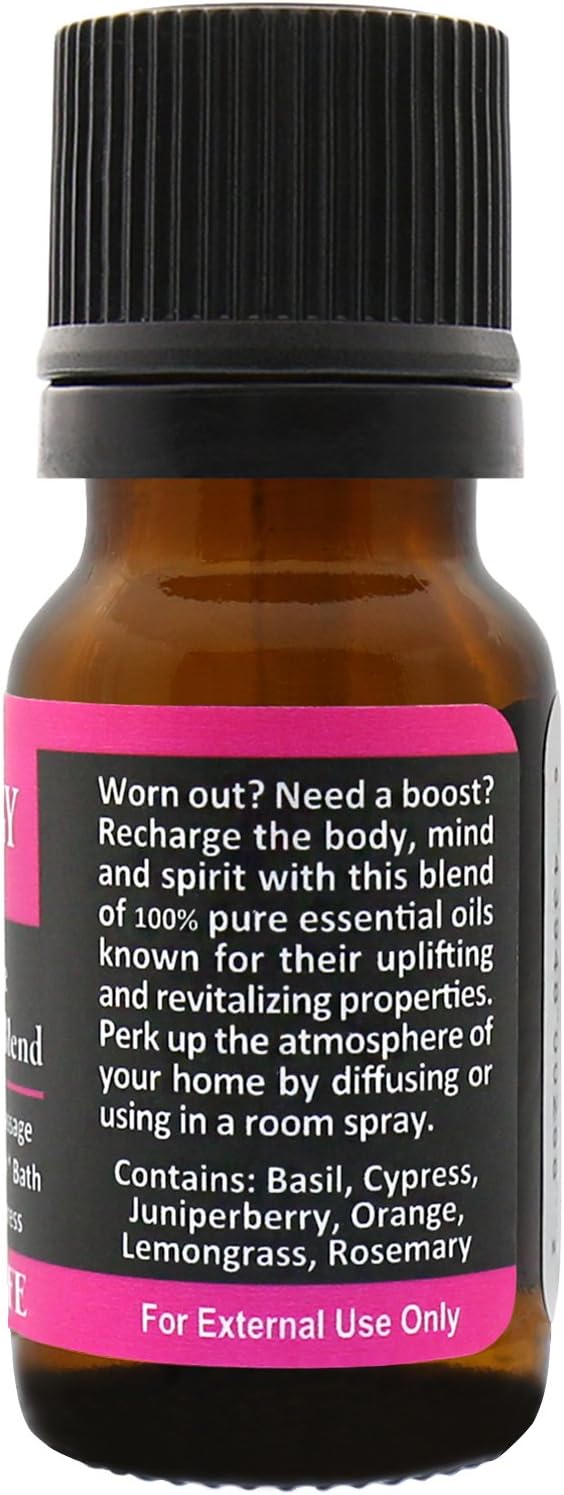 Plantlife Energy Aromatherapy Essential Oil Blend - Straight from The Plant 100% Pure Therapeutic Grade - No Additives or Fillers - Made in California 10 ml