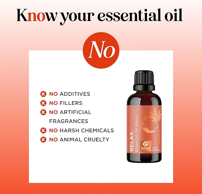 Relaxing Essential Oil Blend for Diffuser - Aromatherapy Blend of Essential Oils for Diffusers for Home and Travel Stress Support with Lavender Geranium Roman Chamomile and Ylang Ylang Diffuser Oils