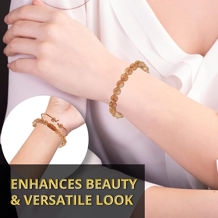 Energy Protection Crystal Handmade Adjustable Bead Bracelet Perfect for Men, Women’s Gift - Gemstone Healing Stretch Bracelet Pulsera Para Hombre Mujer Stocking Stuffer