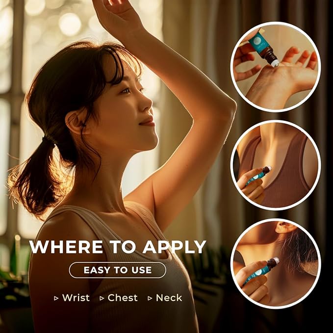 Gya Labs Breathe Essential Oil Roll On - 0.34 Fl Oz - Travel Size Roller for Camping, Skin, Aromatherapy Relief, Convenience