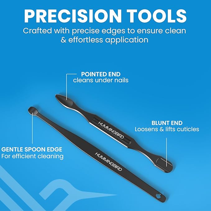 HUMMINGBIRD Manicure Kit for Men, 7 Piece Stainless Steel Mens Nail Grooming Kit with Travel Case, Includes Mens Nail Clippers Set, Nail File, Slant Tip Tweezers, Cuticle Scissors, Nail Care Tools