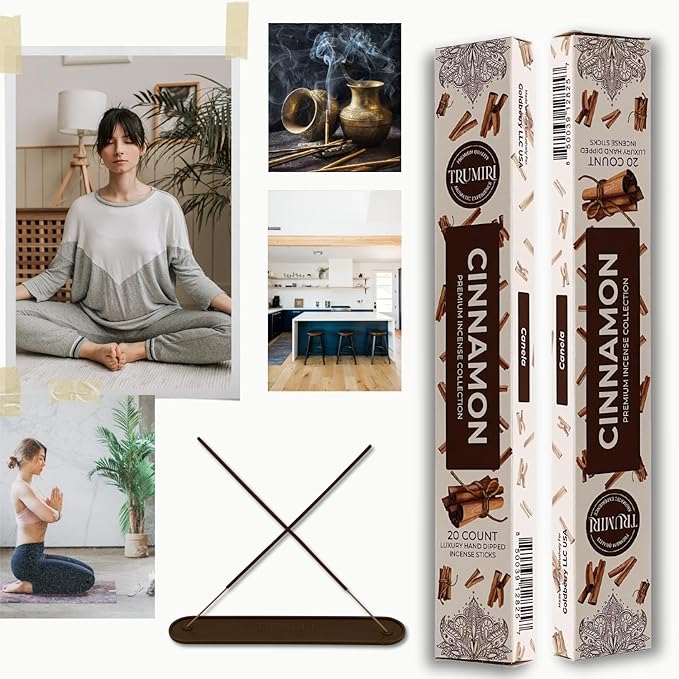 Cinnamon Incense Sticks - Incienso de Canela - Total 40 Insence-Sticks - Dual Pack of 20 Insense - Inciensos - Inscents - Natural Non Toxic Ingredients - Incents - Incence - Inscense
