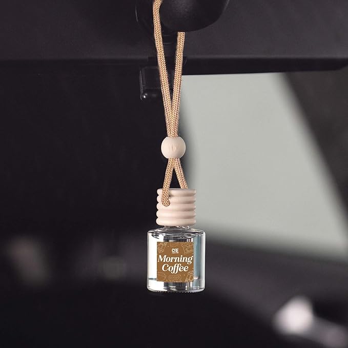 CANDECraftCo Car Air Hanging Fragrance Oil, Car Auto Freshener for Essential Oils, Scents Fragrance Aromatherapy Automobile Diffuser, Long Lasting (Morning Coffee)
