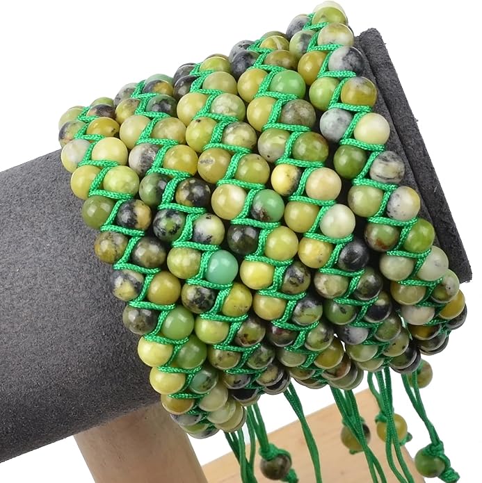 MASSIVE BEADS Double Layer Natural Chakra Healing Power Crystals Macrame Bracelet Yoga Stone Beads Gemstone Meditation Relax Anxiety Bangle for Unisex Women Men