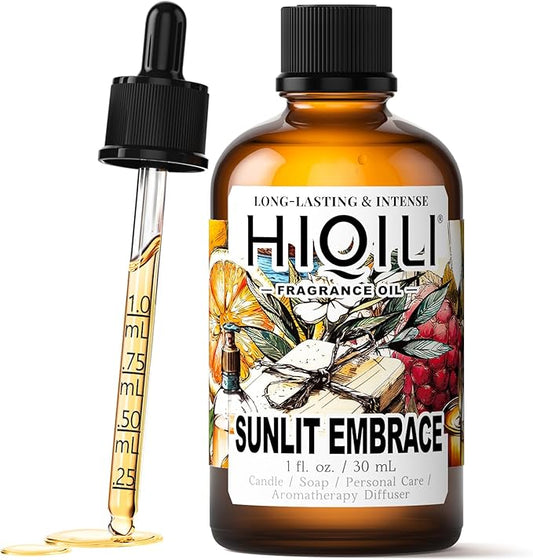 HIQILI Sunlit Embrace Fragrance Oil for Diffuser, Inspired by L.Coste BLC Eud-TOI.Lette 12, Candle, Soap & Perfume Making, Floral-Woody Scent, Long Lasting Aroma - 1 Fl Oz