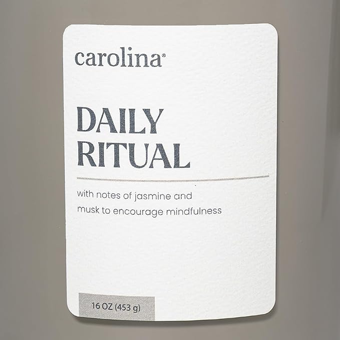 Carolina Daily Ritual Scented Candle, 16 oz Musk & Jasmine Scented, 2 Wick Wellness Relaxing Candle, 60H Burn Time, Ideal for Creating a Welcoming Home - Made in The USA