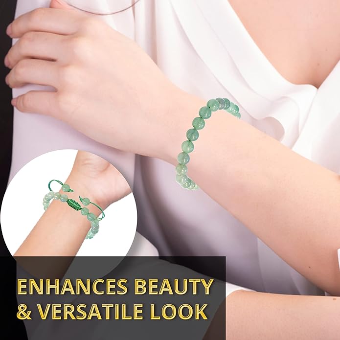 Energy Protection Crystal Handmade Adjustable Bead Bracelet Perfect for Men, Women’s Gift - Gemstone Healing Stretch Bracelet Pulsera Para Hombre Mujer Stocking Stuffer