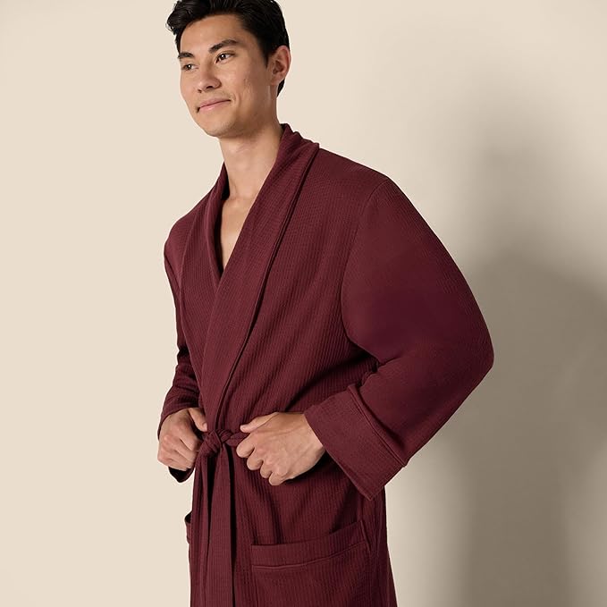 Amazon Essentials Men's Lightweight Waffle Bathrobe (Available in Big & Tall)