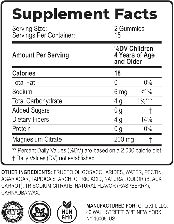 DR. MORITZ Magnesium Citrate Gummies for Adults - Sugar-Free Calm Magnesium Gummies - Supports Cardiovascular Health- Raspberry Flavor - Non-GMO, 200 mg (30 Count)
