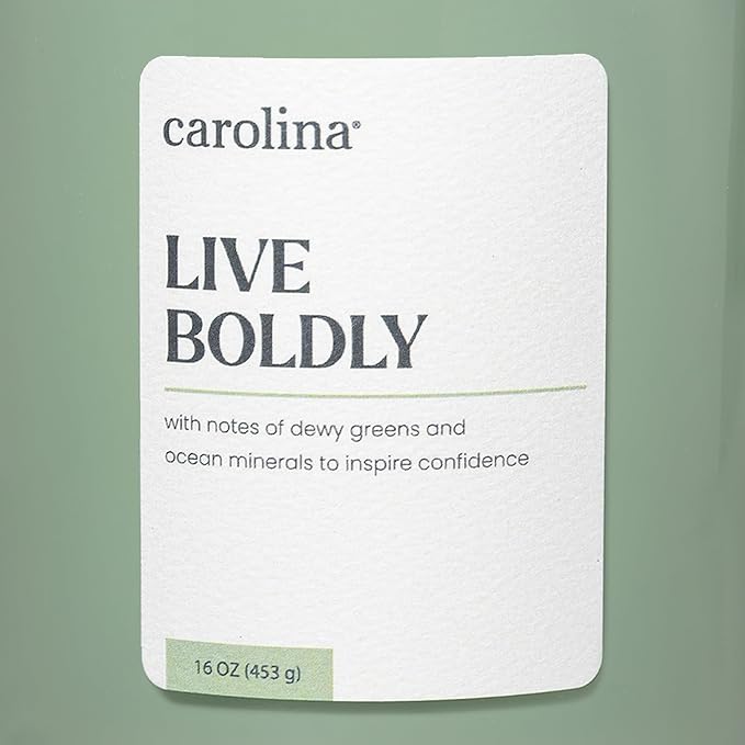 Carolina Live Boldly 16 oz Scented Candle, 2 Wick Wellness Relaxing Candle, 60H Burn Time, Ideal for Creating a Welcoming Home - Made in The USA