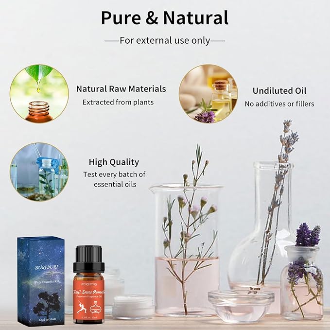BURIBURI Fuji Snow Pomelo Hotel Scent Essential Oil, Lifestyle Hotel Collection Fragrance Aromatherapy Oil Blends, Air Freshener Hotel Collection Diffuser Oil