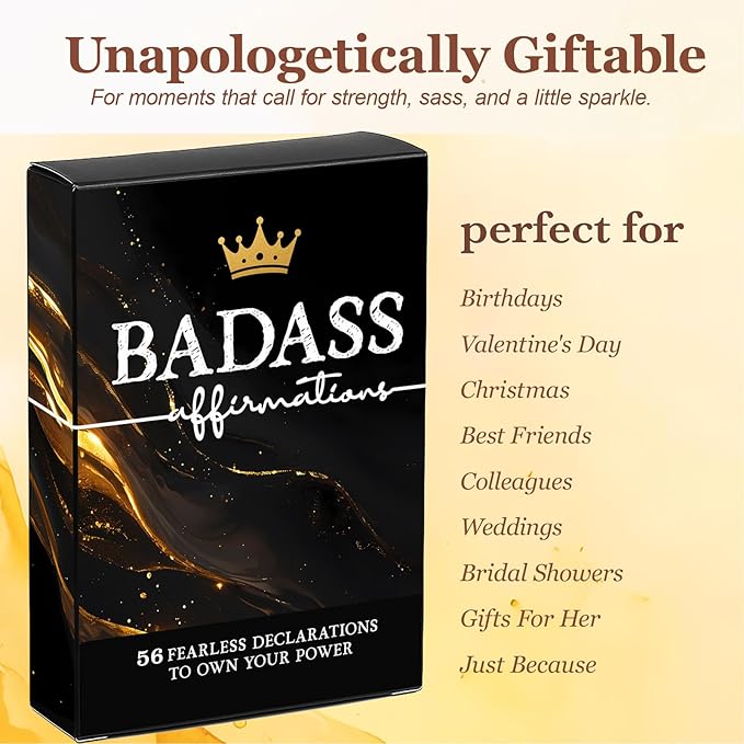 60 Affirmation Cards for Badass, Daily Motivational and Inspirational Gifts for Women, Sister, Best Friend, for Self Care, Love and Empowerment, Cards for Women