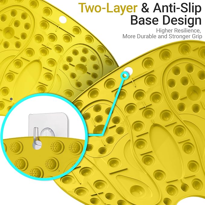 Foot Massage Mat, Big Foot Reflexology Mat with Magnetic Therapy, Foot-Shaped Acupressure Mat for Feet Relaxation, Under Desk Mat Pressure Point Mat for Pain, Fatigue and Stress Relief(Yellow)