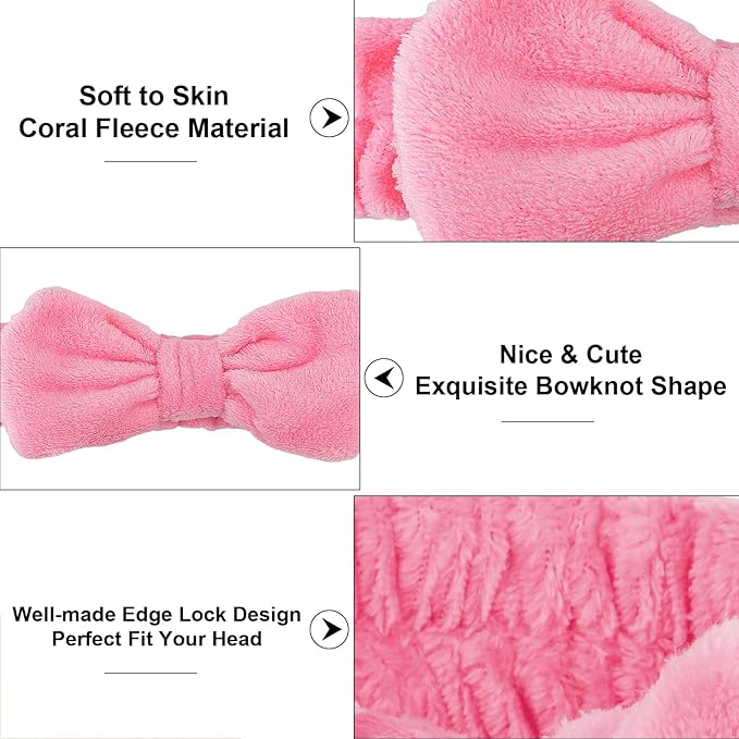 Casoty 6 Pcs Spa Headband, Hair Band for Washing Face, Cheetah Makeup Headband, Skincare Headbands, Soft Fleece Hairband for Face Washing Yoga