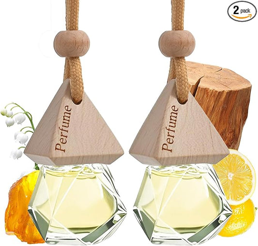 Car Air Freshener Hanging Diffuser – Long-Lasting Essential Oil Scent (Up to 60 Days) – Non-Toxic & Eco-Friendly – 2-Pack Auto Fresheners Made in USA