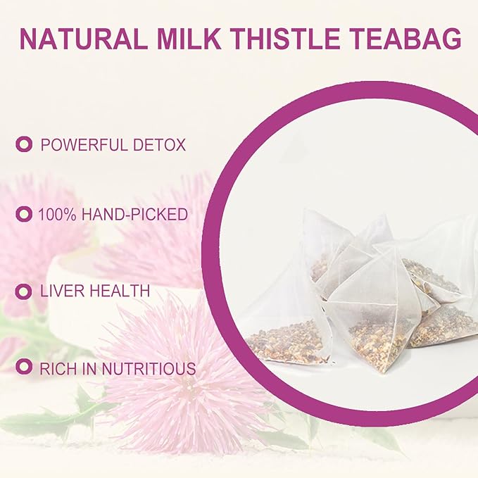 Jarteela - Milk Thistle Tea Bag, 3g x 60 Count - Pure Milk Thistle Seeds - Natural Herbal Tea Bags - Non-GMO - Caffeine-free Tea