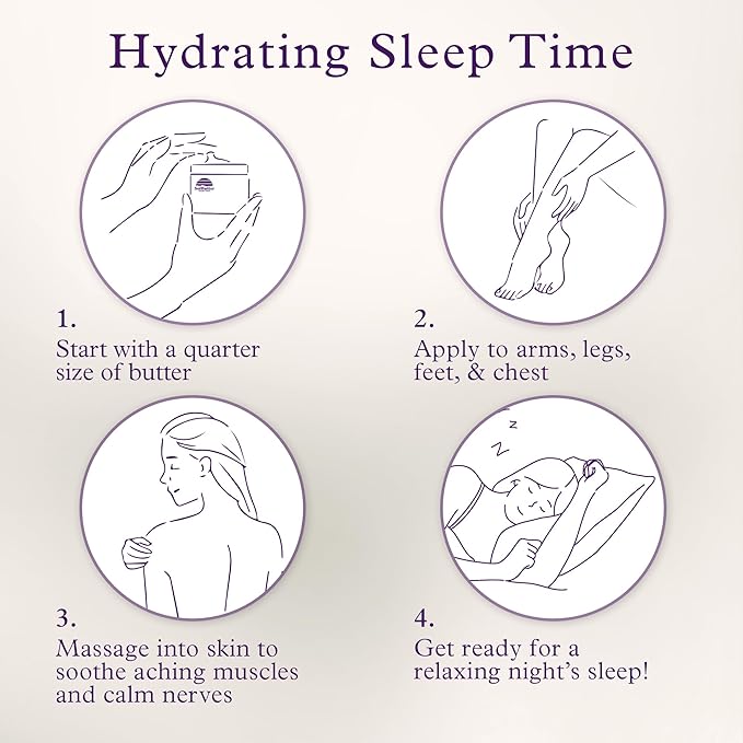 PURPLE CANYON Twilight Deep Sleep Whipped Body Butter 8oz | Lavender Night Cream | Body Lotion for Skin