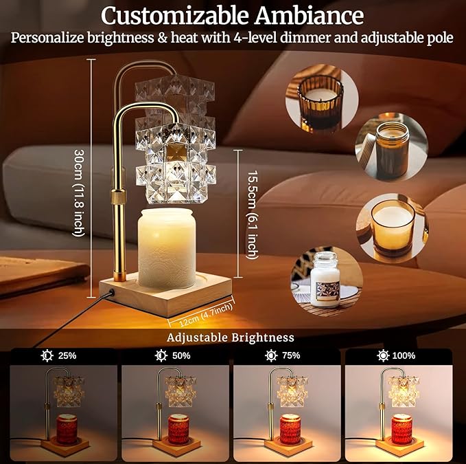 Candle Warmer Lamp with Timer - Electric Wax Warmer for Home Desk Decor, Birthday Gifts for Women Mom Men, House Warming Gifts New Home Kitchen Office Dorm