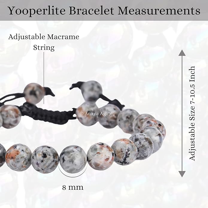 Energy Protection Crystal Handmade Adjustable Bead Bracelet Perfect for Men, Women’s Gift - Gemstone Healing Stretch Bracelet Pulsera Para Hombre Mujer Stocking Stuffer