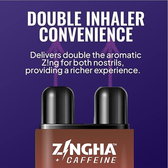 Caffeinated Aromatherapy Nasal Inhaler Stick – Natural Energy Boost with Essential Oils + Caffeine – Focus, Refresh & Breathe Easy (Triple Berry Ice)