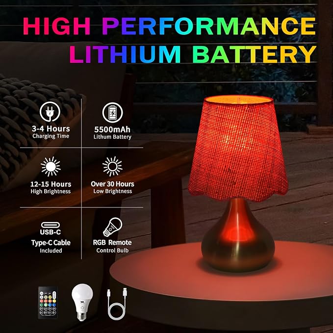 Cordless Table Lamp Rechargeable, Good Mini Table Lamp for Nightstand, Battery Operated Small Table Lamp for Small Spaces for Kitchen Counter, Bookshelf, Bedside, Bedroom, Living Room