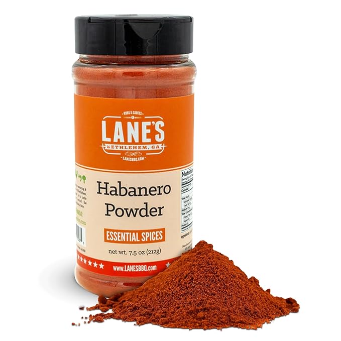 Lane's Habanero Powder Seasoning, All-Natural Habanero Pepper Powder Blend with Chili de Arbil & Black Pepper, Hot & Spicy, Gluten-Free, Made in USA, 7.5 Oz