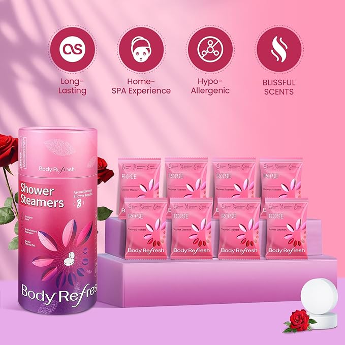 Shower Steamers Aromatherapy 8 Pack - Birthday Gifts for Women Mom Wife, Valentines Day Gifts for Her, Shower Bombs for Relaxation, Self Care Gift for Women, Easter Basket Essentials