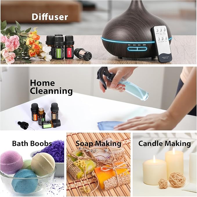 Premium Essential Oils Set - Pure Essential Oils-Perfect for Diffuser, DIY Candle and Soap Making（60x5 ML）