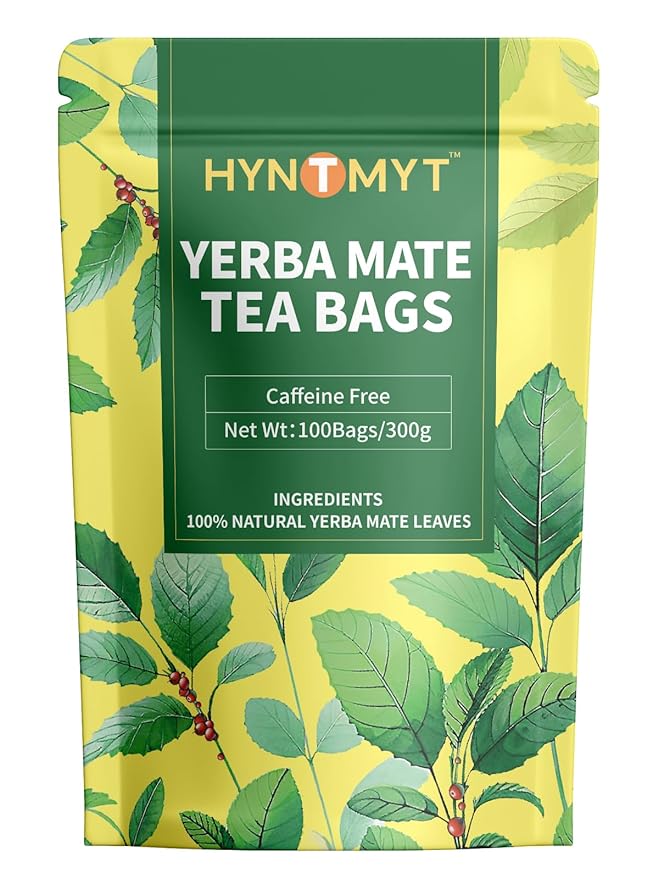 HYNTMYT Unsmoked Yerba Mate Tea Bags, 3g x 100 Count, Natural & Pure Yerba Mate Herbal Tea