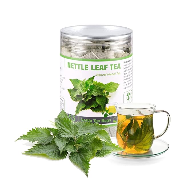 55 Nettle Leaf Tea Bags, 100% Natural & Pure Stinging Nettle Tea, Dried Nettle Herb Leaves, Caffeine Free