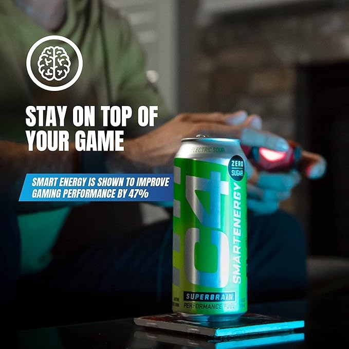 Cellucor C4 Smart Energy Drinks Variety Pack, Sugar Free Performance Fuel & Nootropic Brain Booster, Coffee Substitute or Alternative, 4 Flavor Tropical Oasis Variety 12 Pack