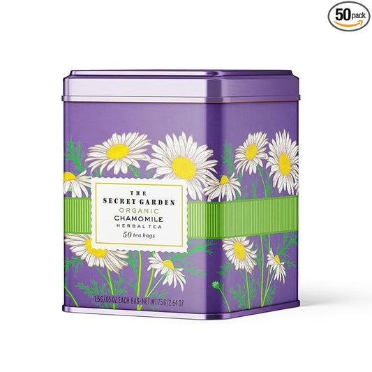 Life Plus Style Gourmet The Secret Garden Organic Chamomile Herbal Tea Bags Calming Caffeine-Free Tea for Sleep & Relaxation Supports Digestion & Stress Relief Non GMO Gluten Free Eco-Friendly