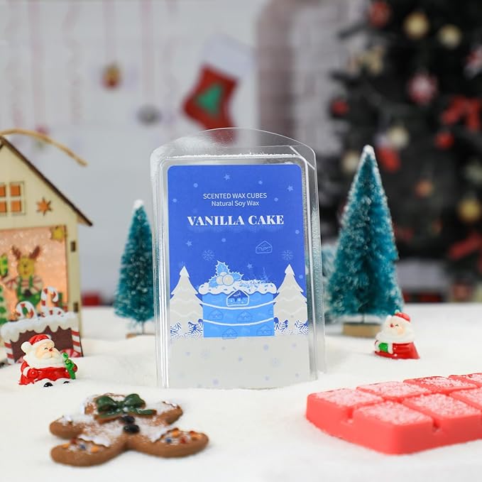 SCENTORINI Christmas Wax Melts, Scented Soy Wax Melts, 4x2.5 oz, Wax Melts for Wax Warmer, Cedar Wood, Ginger Bread, Vanilla Cake, Apple & Cinnamon