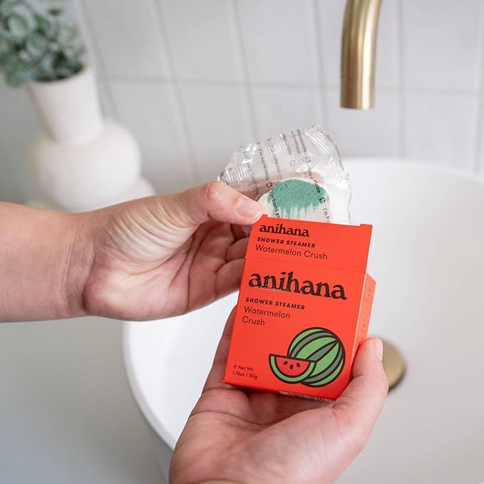 ANIHANA Shower Steamers 4 Pack, Paraben Free, Cruelty Free, Refreshing Watermelon Crush Scent, 1.76 oz Each