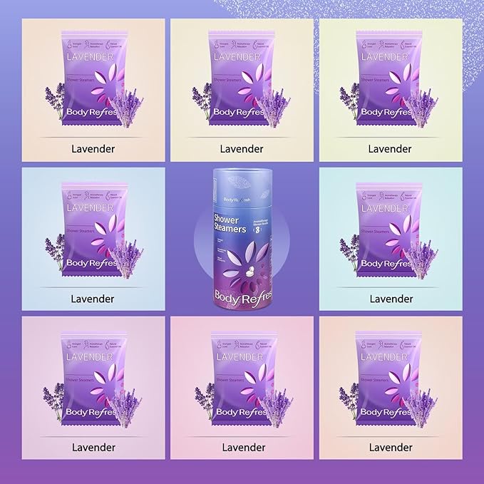 Lavender Shower Steamers Aromatherapy 8 Pack - Birthday Gifts for Women, Valentines Day Gifts for Her Wife Mom, Shower Bombs for Home Spa Relaxation Self Care, Easter Basket Essentials
