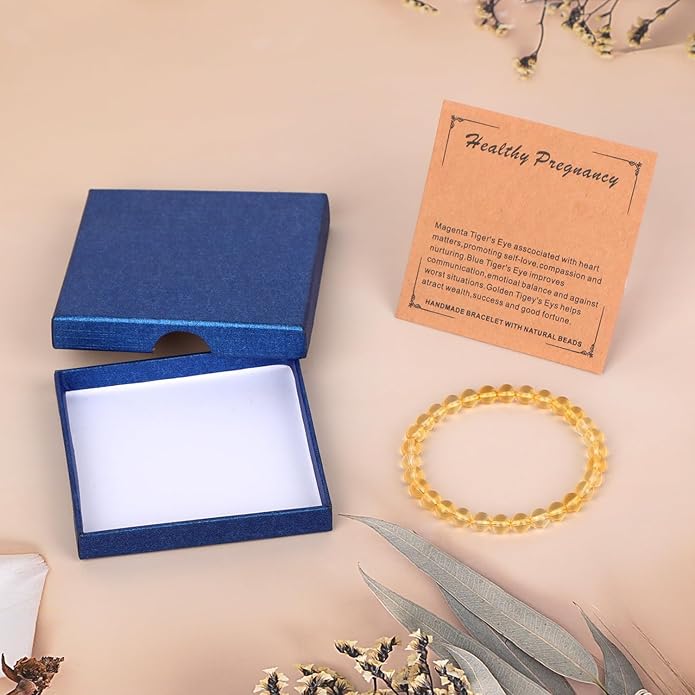 LPBeads Handmade Natural Gemstone Stretch Elastic Bracelet Healing Crystal Round Stone Beads Jewelry Gifts for Women Men