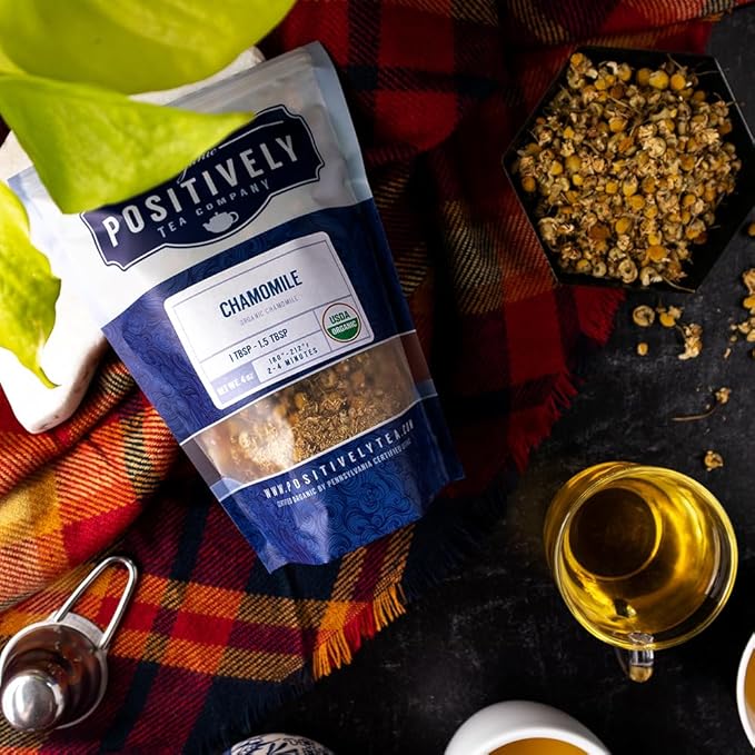 Organic Positively Tea Company, Chamomile, Herbal Tea, Loose Leaf, 16 Ounce