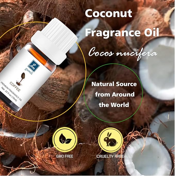 Coffee Essential Oil - Pure Organic Scent for for Aromatherapy, Diffusers, Spray, Skin & Hair Care, Massage, DIY Candles & Soap, Perfume - Coffee Fragrance, 10mL