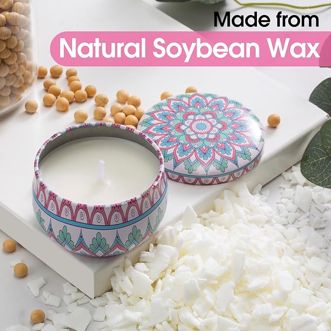 Hausware 3 Pack Scented Candles, 2.5 oz Aromatherapy Candles with Floral Scents,Soy Candles Set with 72H Burning Time,Ideal Gift for Women (Strawberry+Lilac+Freesia)