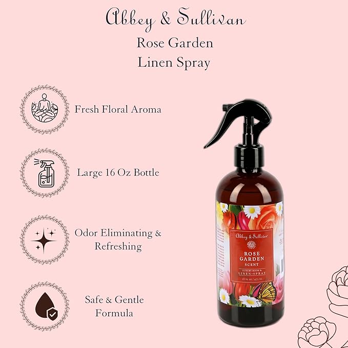 Abbey & Sullivan Linen Spray, Rose Garden, 16 oz.