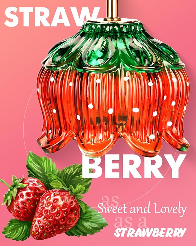 Strawberry Candle Warmer Lamp, Cute Candle Lamp with Timer & Dimmable, Birthday Christmas Gifts for Women Mom, House Warming Gift New Home, Lotus Wax Melt Warmer for Yankee Village Candles
