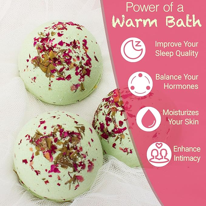Bath Bombs for Women Spa Gift Set with Maria-Rose Essential Oils Sea Salt Moisturizing Relaxing Birthday Gift for Her Bubble Bath Skincare Relaxation Aromatherapy Gifts 1 Pack