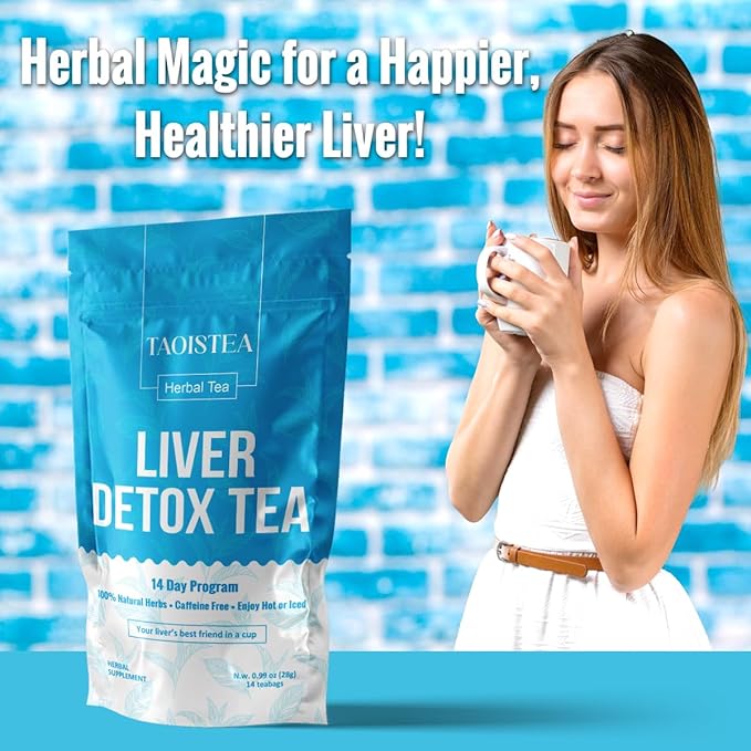 TAOISTEA Colon & Liver Detox Tea Set - 2 Herbal Blends, 14 Day Supply Each | Dual-Action Cleanse for Gut Health, Liver Detox & Daily Wellness