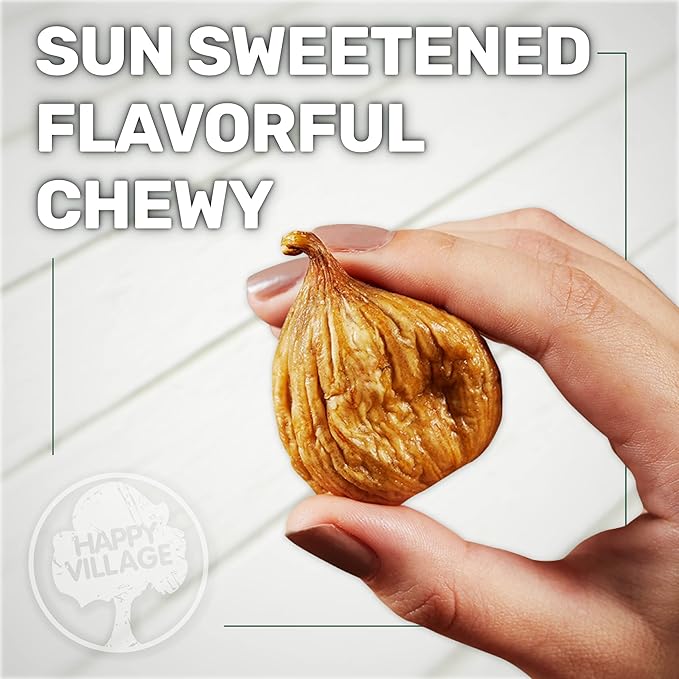 Happy Village Organic Soft Dried Figs On the Go – 3 Bags (15 Individual Portion Packs) | Healthy, Organic, Non-GMO, Vegan, Kosher, Gluten-Free Snack Packs