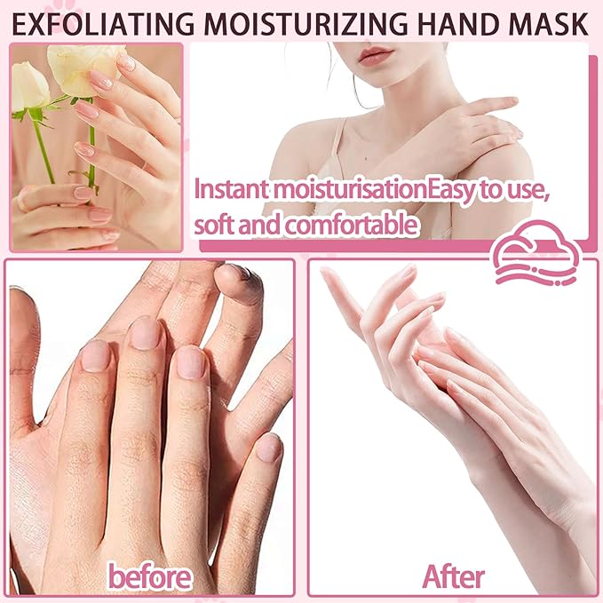 6PCS Hand Masks,Hydrating Hand Masks Moisturizing Gloves Overnight for Dry Cracked Hands,Daily Hand Care Hand Masks Gift Set for Women and Men C