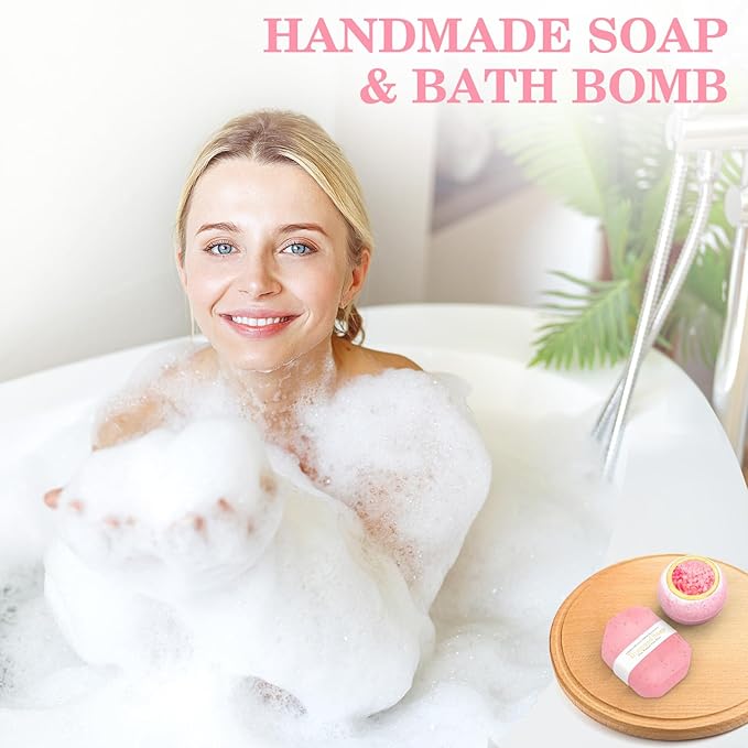 Get Well Soon Gift Baskets for Women Self Care Gifts, Birthday Gifts for Women, Sympathy Gift Spa Birthday Gifts Mothers Day Gifts for Mom Her Wife Sister Friend Best Girlfriend Mothers, Pink