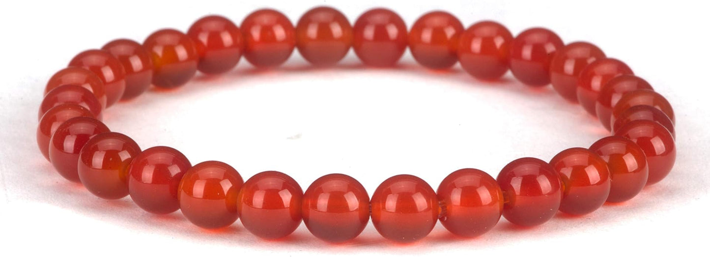 Cherry Tree Collection - Small, Medium, Large Sizes - Gemstone Beaded Bracelets For Women and Men - 6mm Round Beads