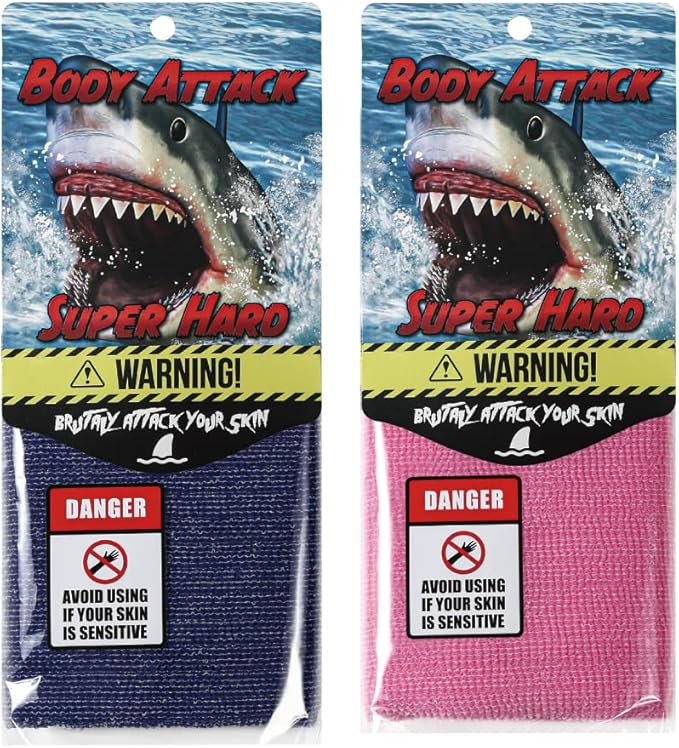 Extra Rough, Exfoliating Washcloth [Made in Japan] Exfoliating Towel Special Texture Makes Fluffy Foam Lather, Back Scrubber, Dead Skin Cell Remover [Loofah for Women and Men] (2pcs Set(Blue, Pink))