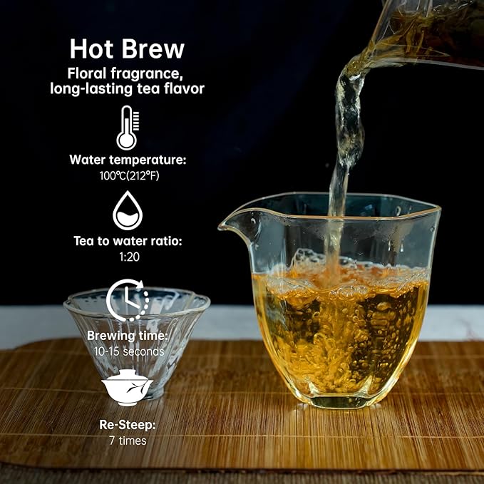 iTeaworld Osmanthus Oolong Loose Leaf Tea, Natural Osmanthus Fragrance, 0 Sugar 0 Additives, Hand-picked, Anxi Aged Aromatic Tieguanyin, Suitable for Daily Relaxation Drinking, 1 Bag, 3.52oz