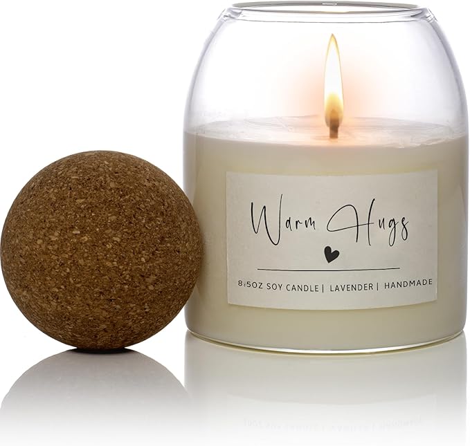 House Warming Gifts New Home，Housewarming New Home Gift Ideas for Women Men Neighbor | Soy Wax, Long-Lasting 60-Hours, Lavender (Warm Hugs)